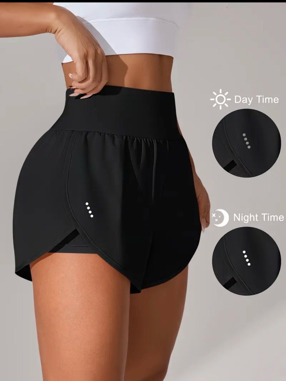 High-Waisted Black Active Skort - Performance Women Shorts